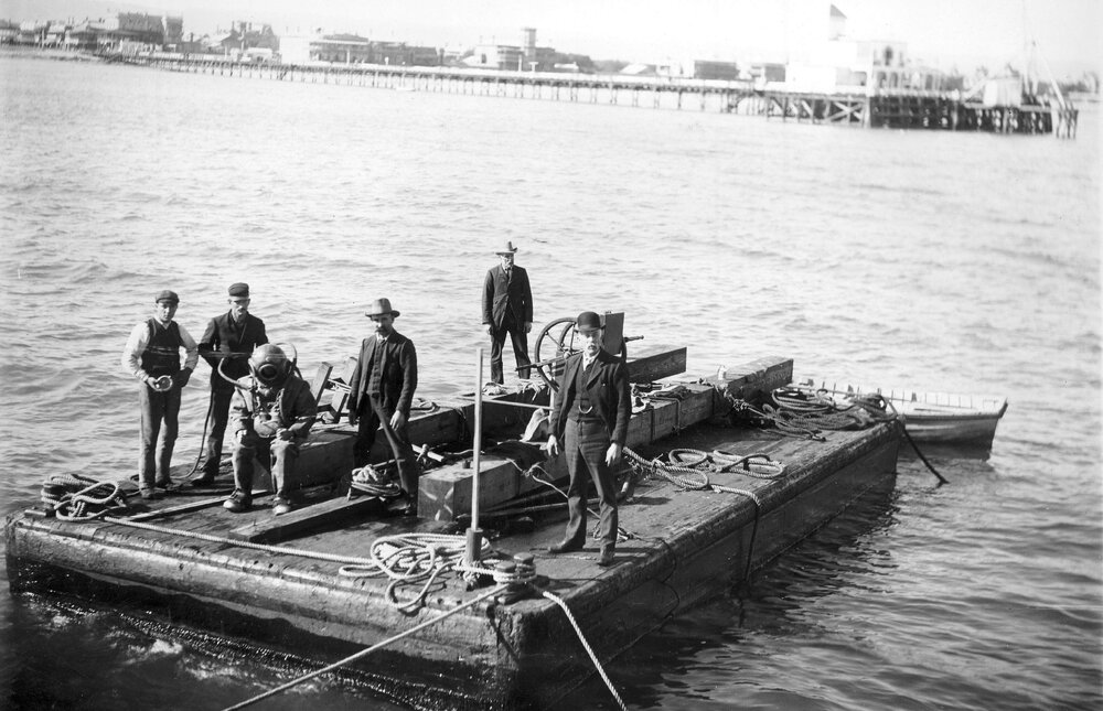 Construction of Glenelg Breakwater, South Australia