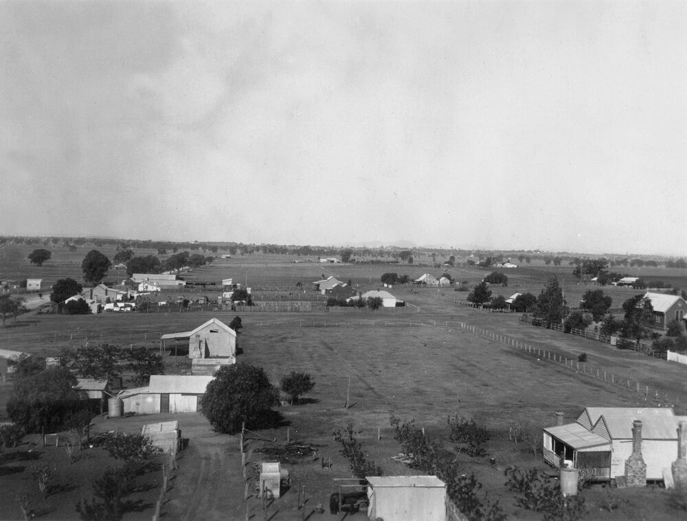 View over Wahgunyah township, Victoria, from Wahgunyah Tank