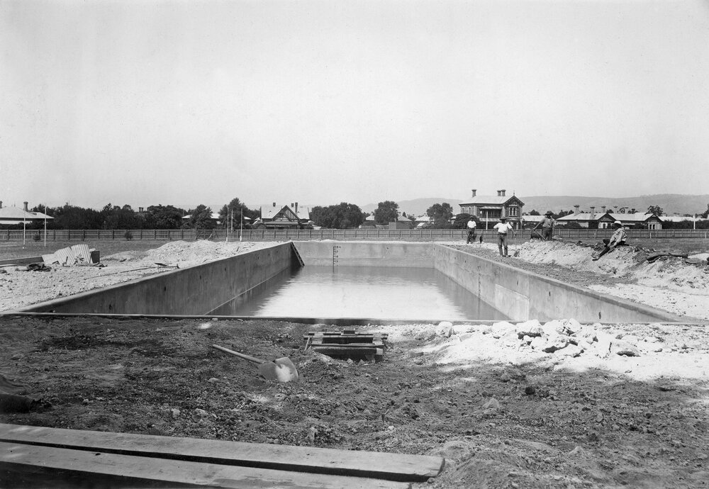 Construction of St. Peter's College swimming pool, Adelaide