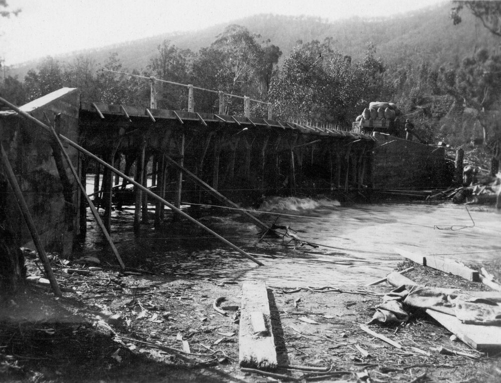 Construction of Freeburgh Bridge, Shire of Bright, Victoria