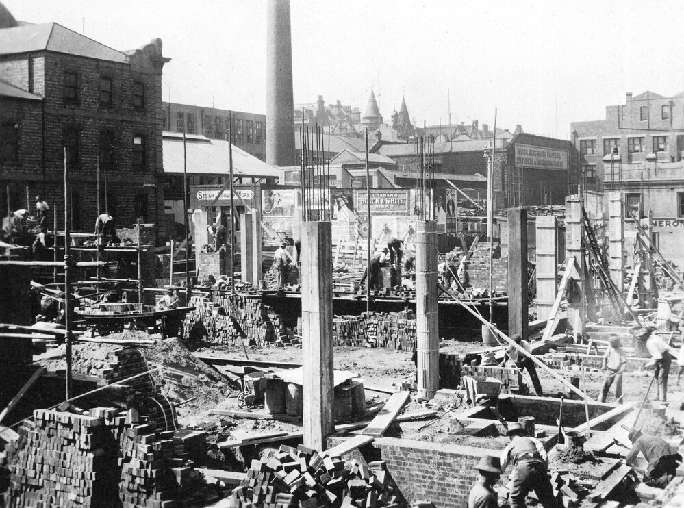 Construction of Wool Exchange, Melbourne