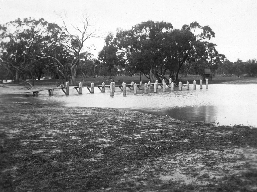 Galaquil Bridge, Victoria, during flood