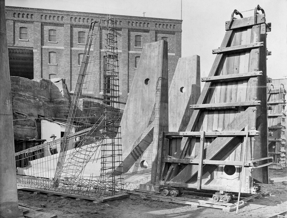 Trestle wall construction, Miller&rsquo;s Point, Sydney