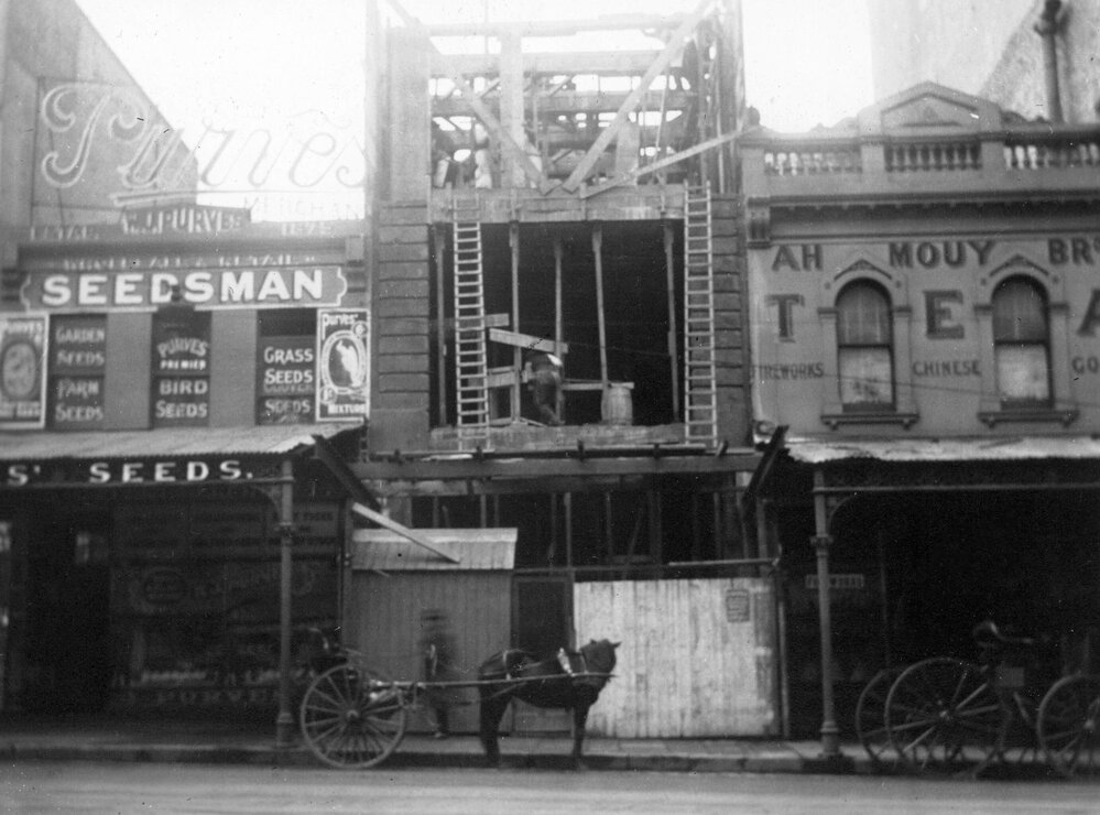 Construction of Denyer&rsquo;s Building Swanston St, Melbourne