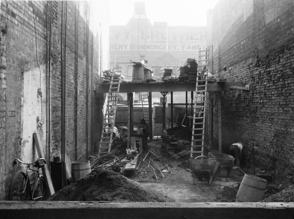Construction of Denyer's Building Swanston St, Melbourne