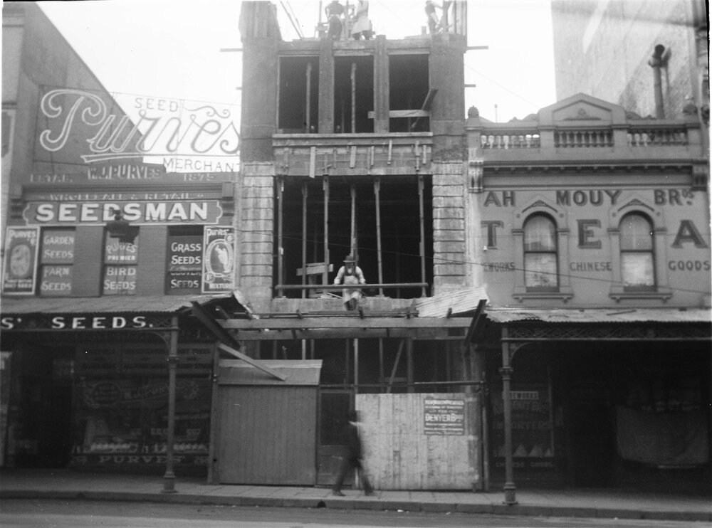 Construction of Denyer's Building Swanston St, Melbourne