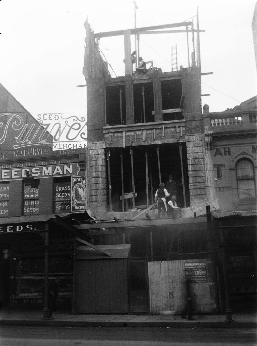 Construction of Denyer's Building Swanston St, Melbourne