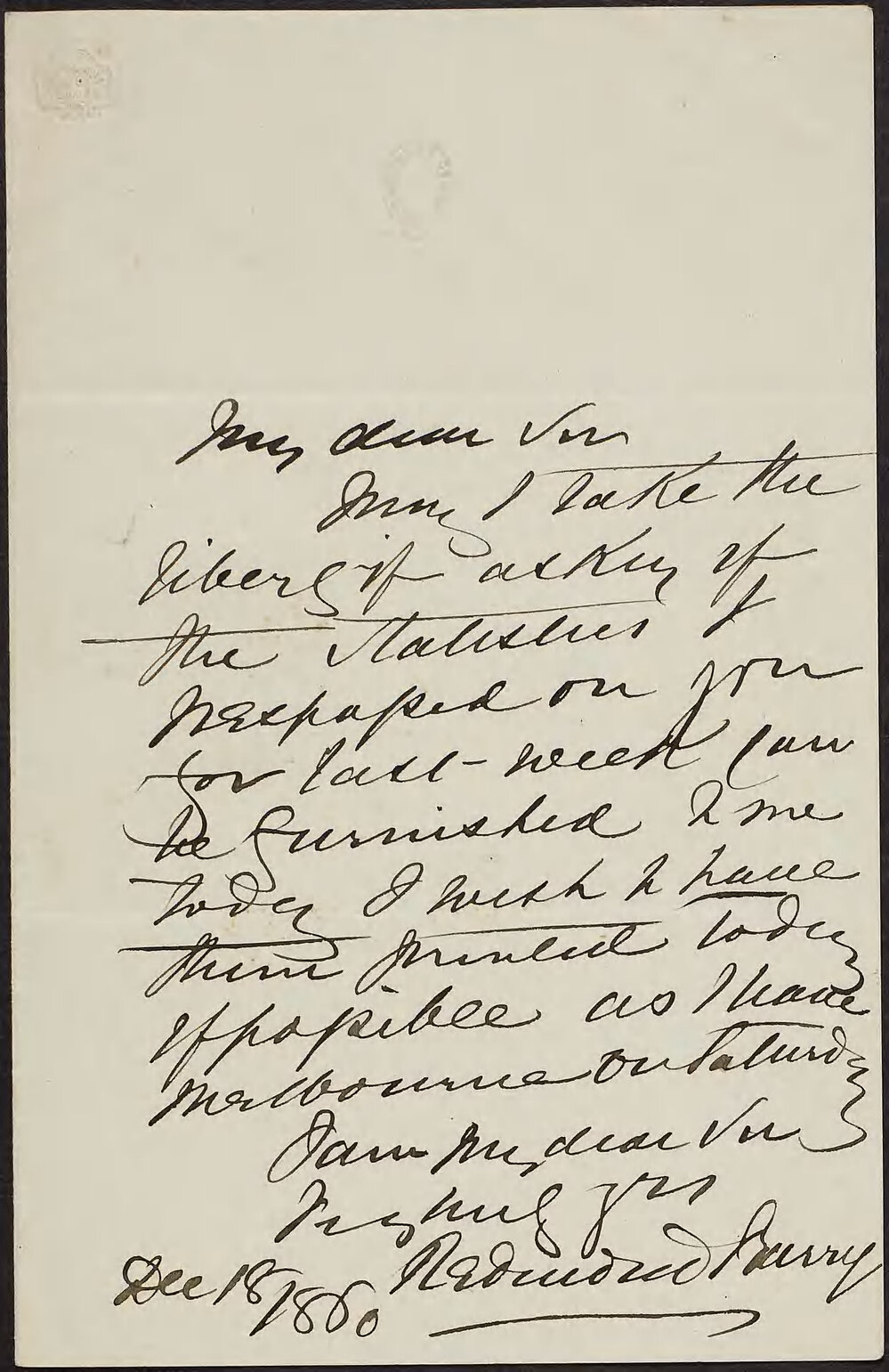 BARRY, Redmond (Judge of the Supreme Court), no address.