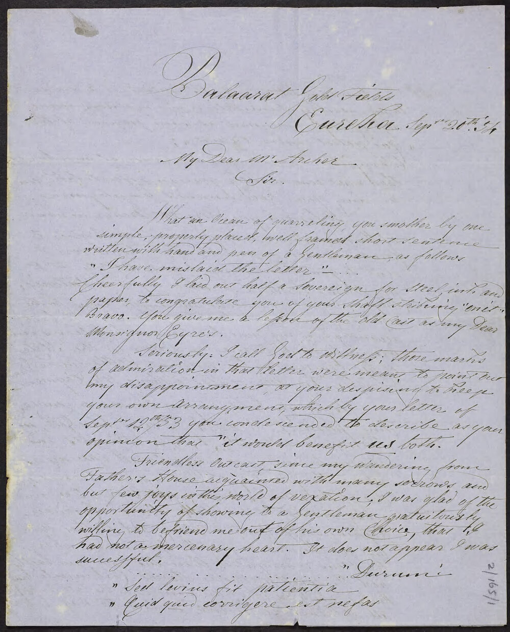 CARBONI, Raffaelo, Ballarat Gold Fields, Eureka.