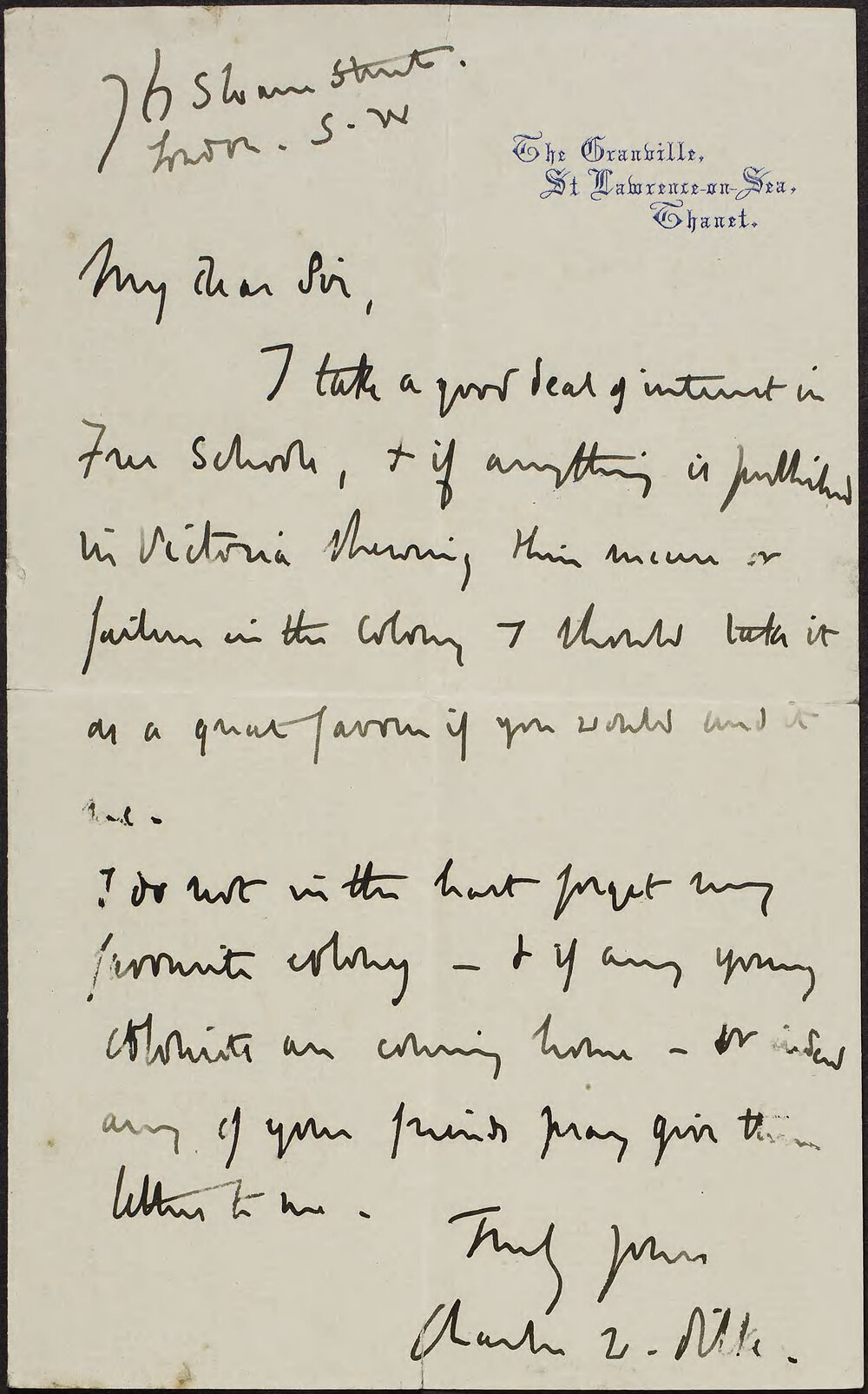 DILKE, Charles Wentworth,  Pryford, by Maybury, near Woking.