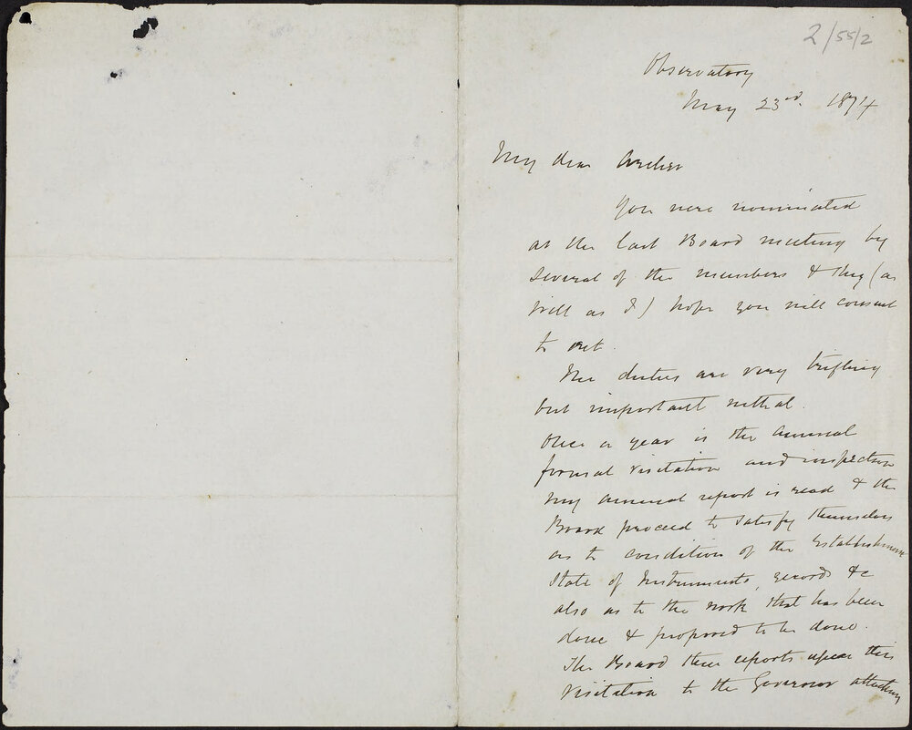 ELLERY, Robert  J. (Government Astronomer of Victoria), Observatory.