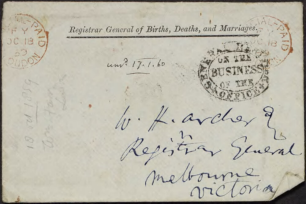 FARR, Dr William, no address.