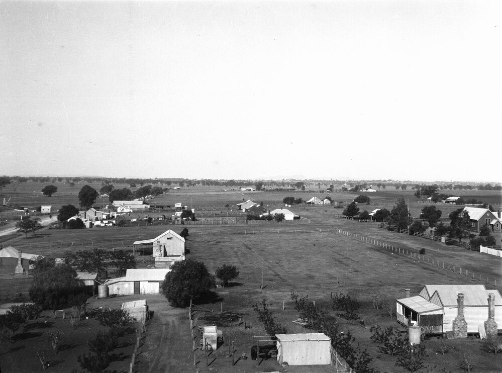 View over Wahgunyah township, Victoria, from Wahgunyah Tank