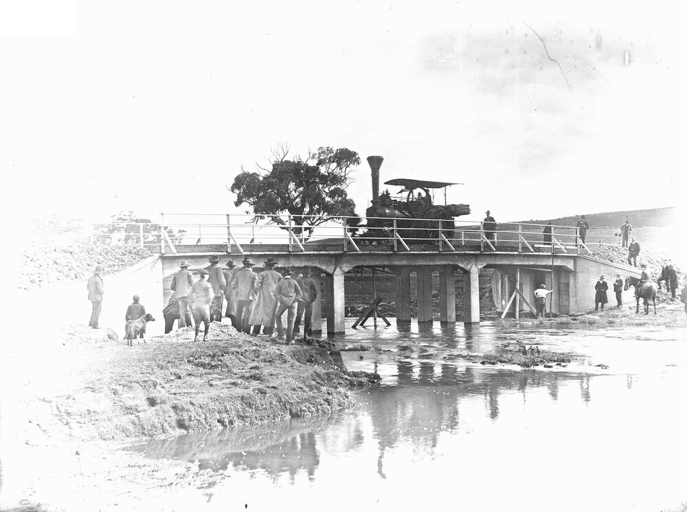 Load test of Monier Bridge over Deep Creek Lancefield, Victoria