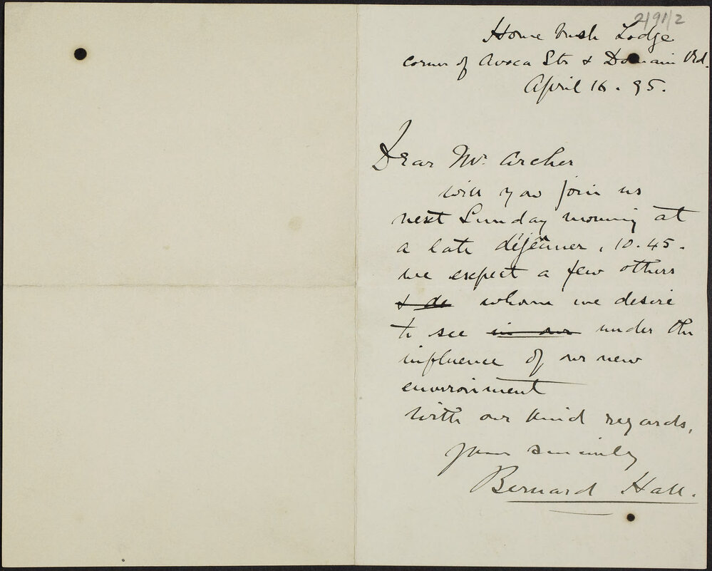 Bernard L Hall (Director of National Gallery in Melbourne) Cnr Avoca Street and Domain Road