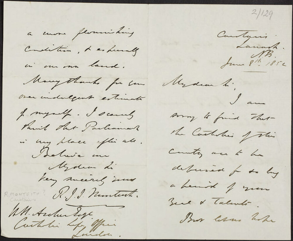 MONTEITH, R.J.I. Carstairs, Lanark, N.B.