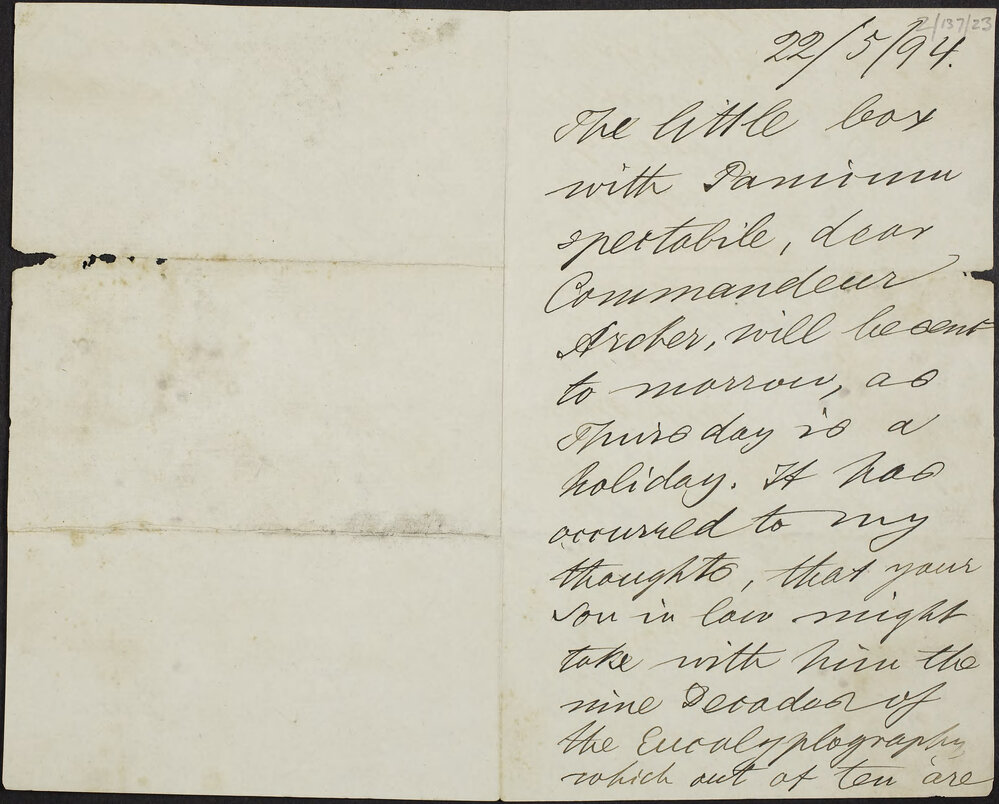 MUELLER, Baron Sir Ferdinand von, no address.