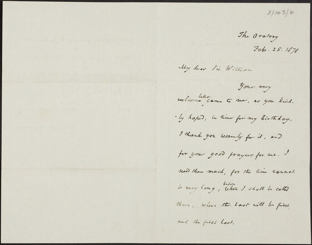 NEWMAN, John H. Cardinal, Archer to Newman