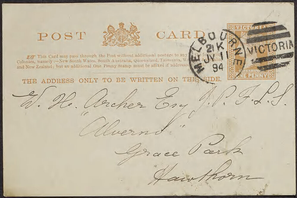 SHEPHARD, J. Postcard, 135 City Road, South Melbourne.