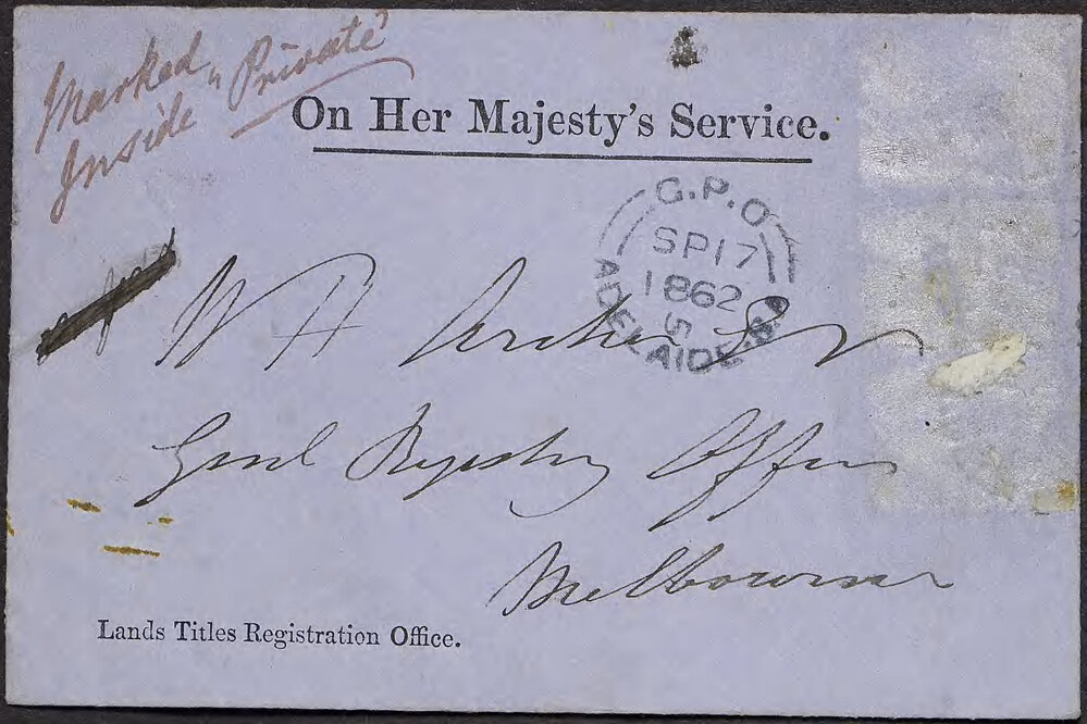 TROLLOPE, Anthony, Registrar-General's Office, Melbourne.