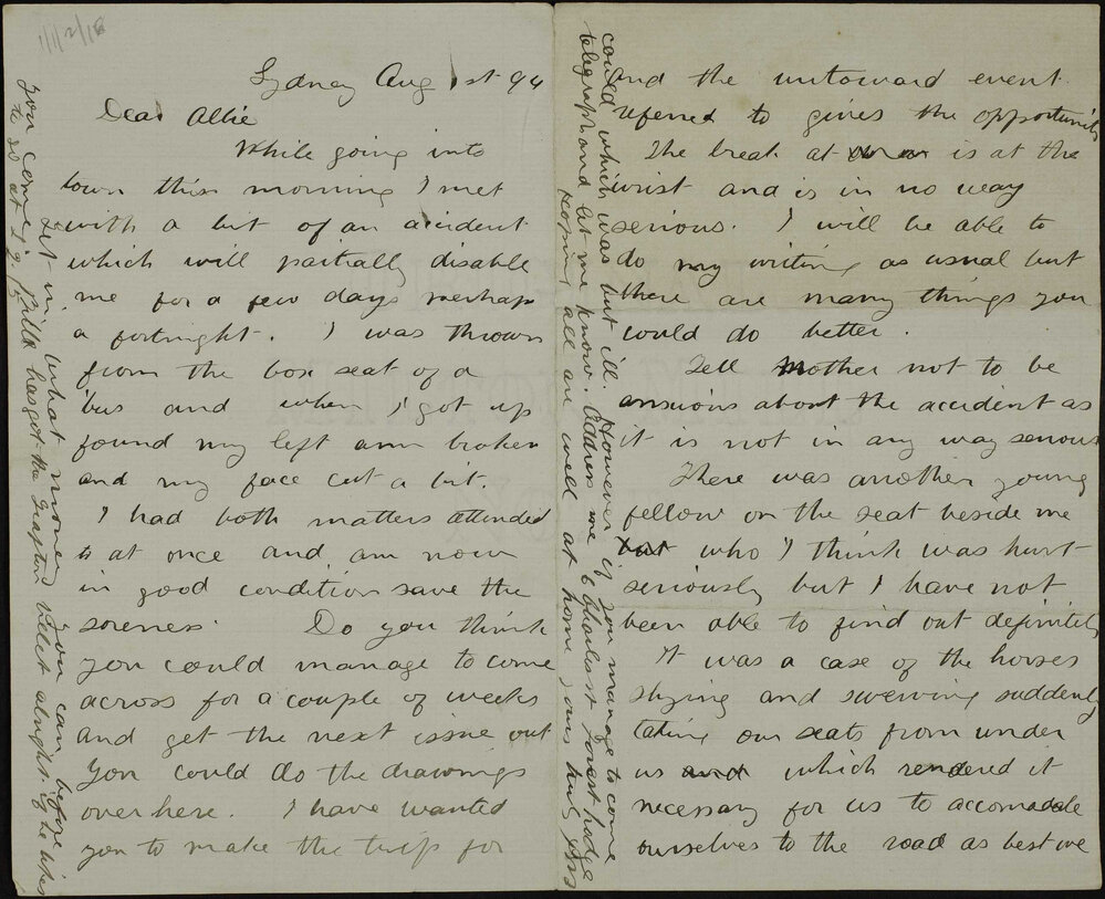 Joseph E. Bishop, Sydney, to Albert.