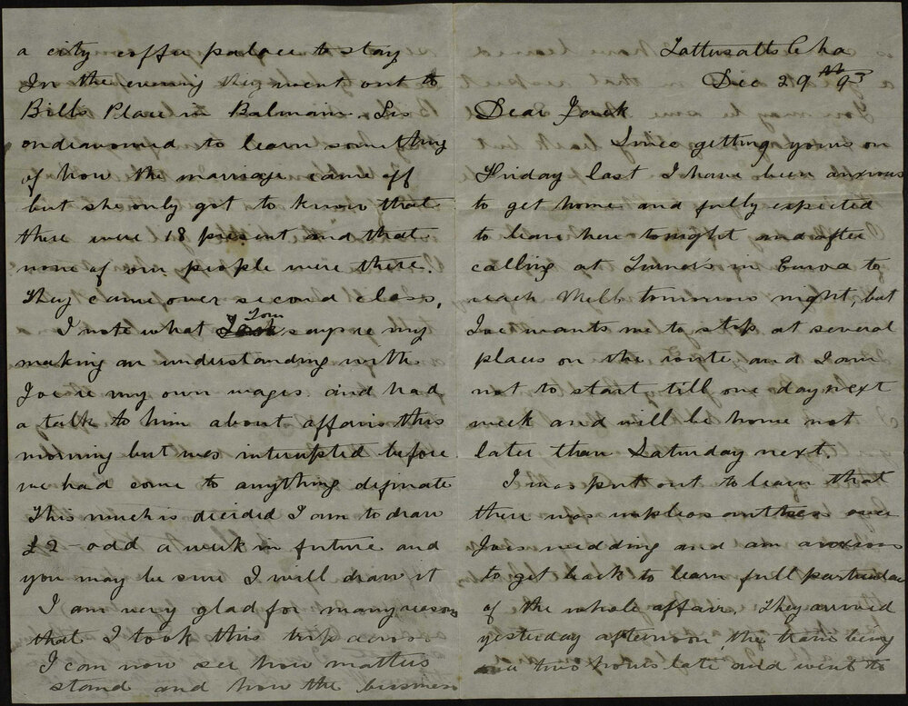 J.E.  Bishop and Co, Tattersall&rsquo;s Chambers, Castlereagh Street Sydney, to Jack