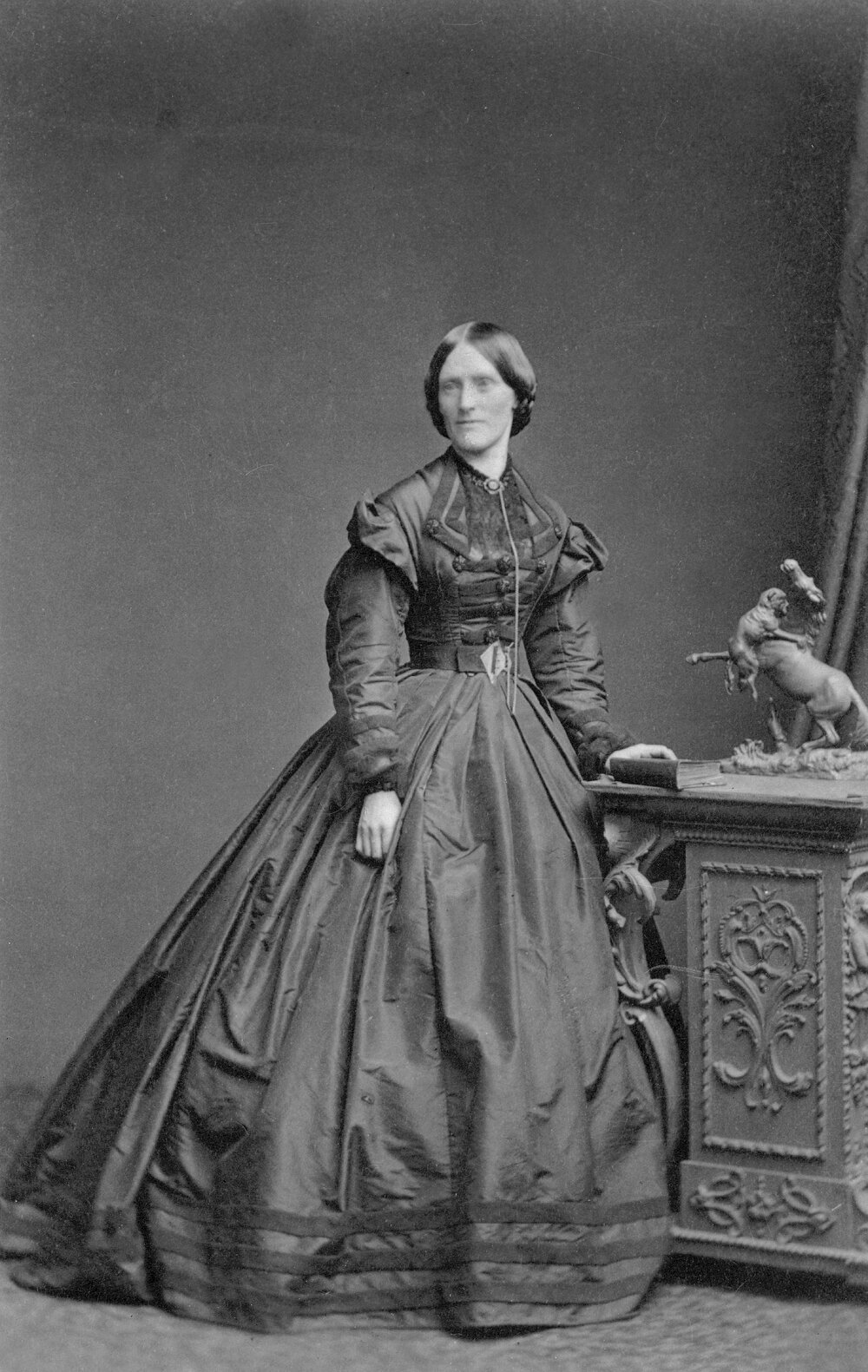 Copy negative of a full-length studio portrait