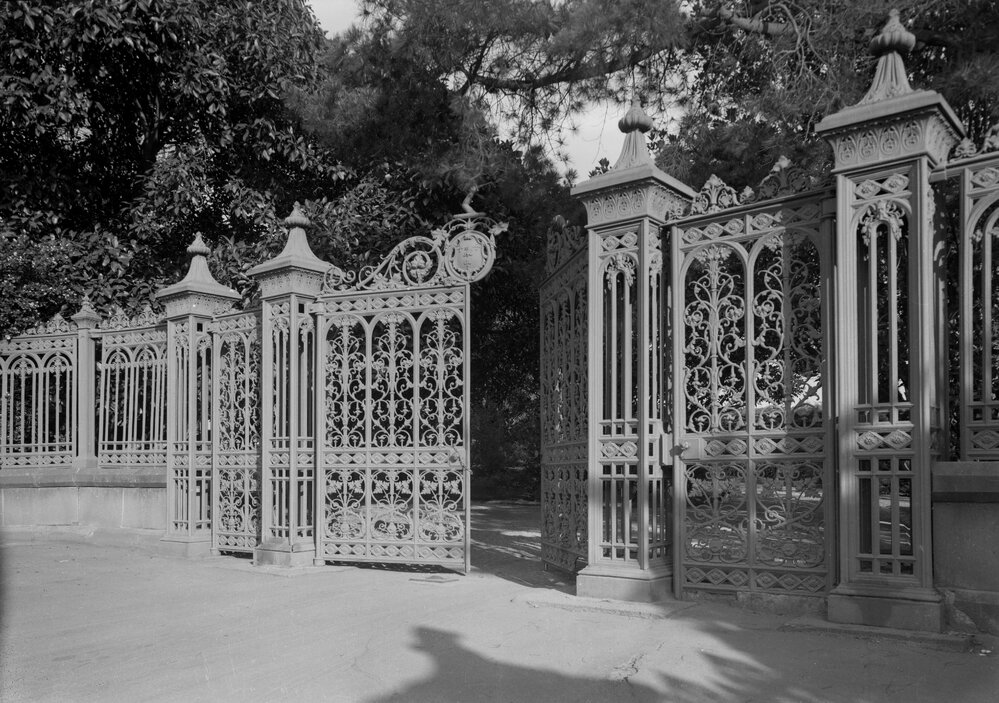 Gates at the front entrance to 'The Hermitage', Geelong, Victoria