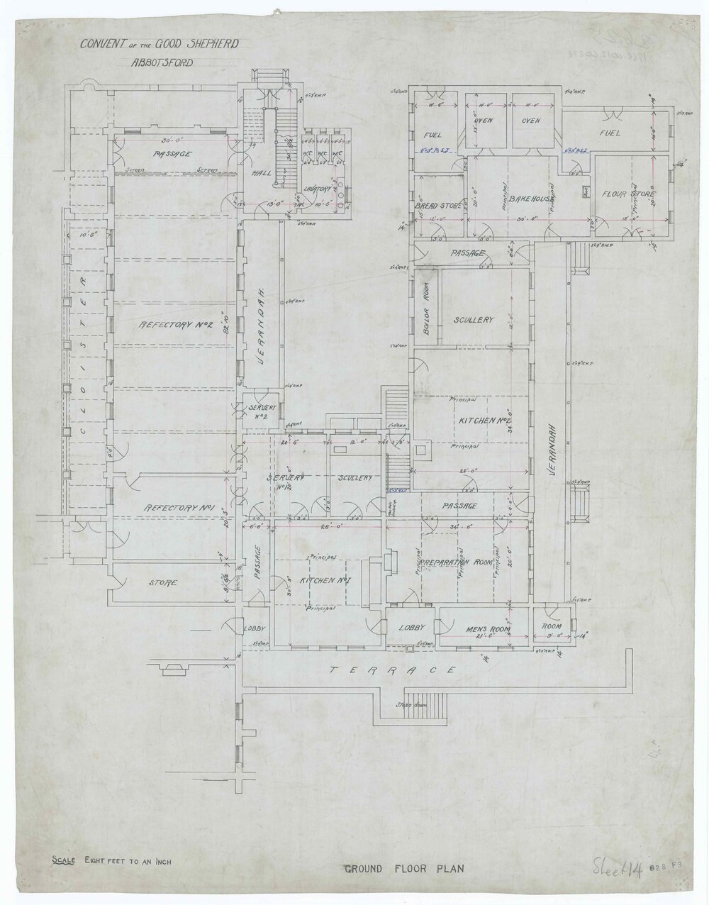 Architectural drawing for the Convent of the Good Shepherd