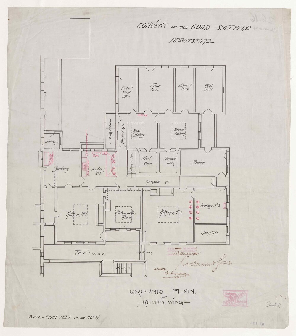 Architectural drawing for the Convent of the Good Shepherd