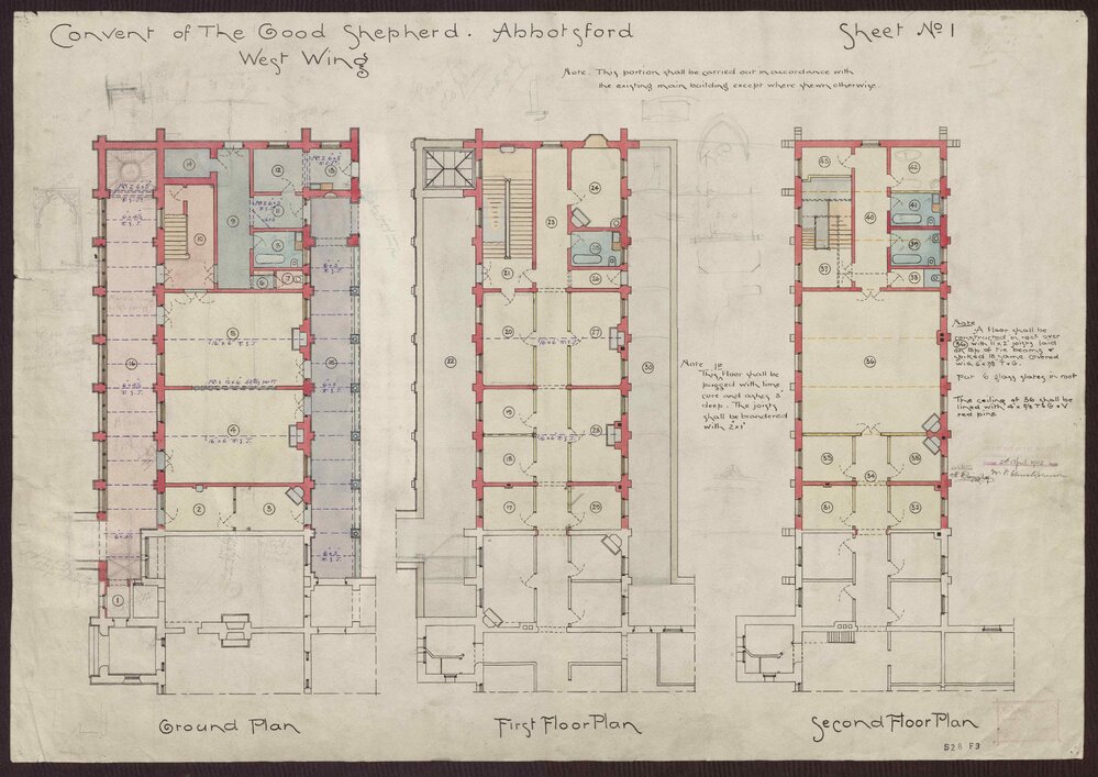 Architectural drawing for the Convent of the Good Shepherd