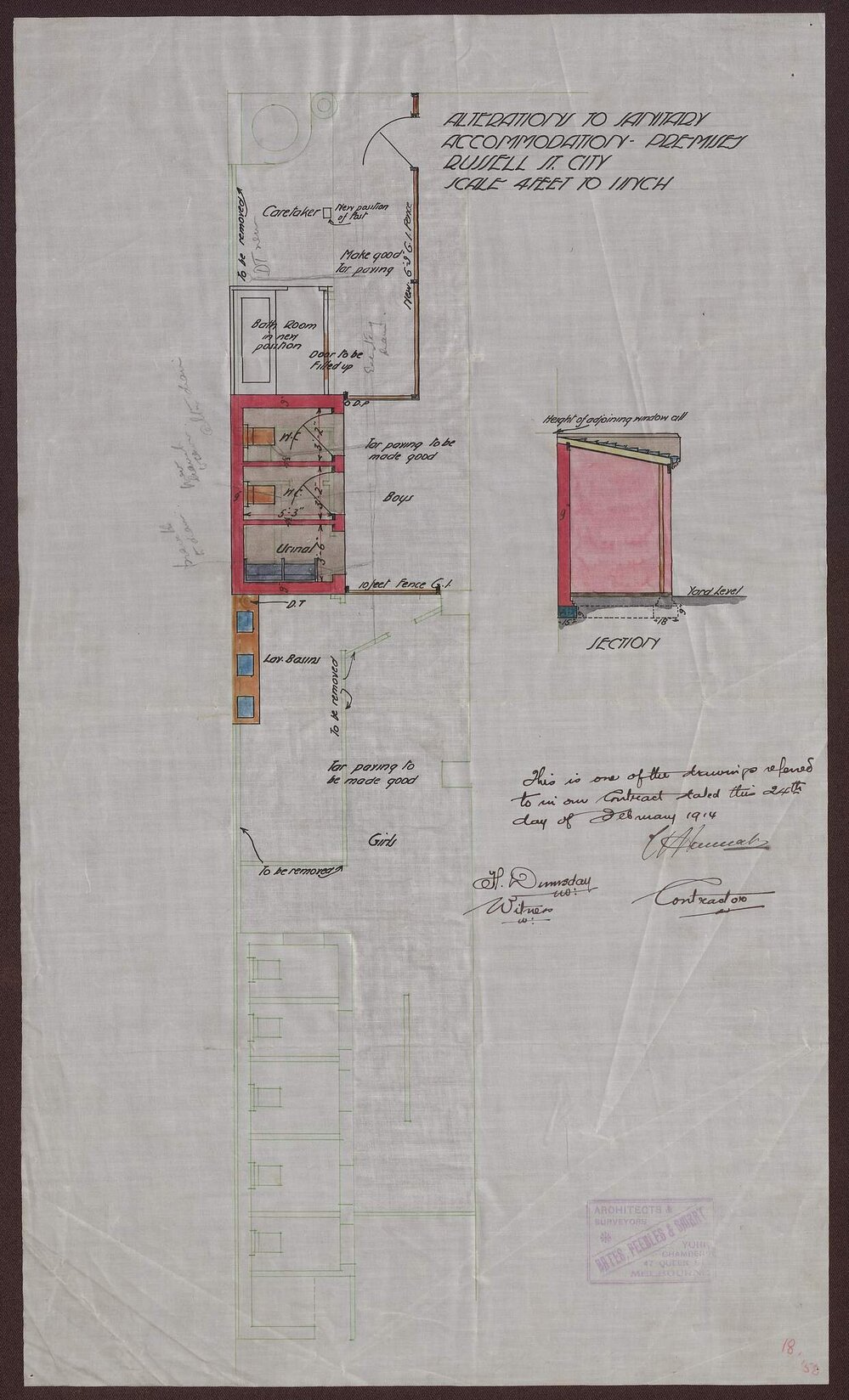 [Independent Church] Alterations to Premises, Russell St