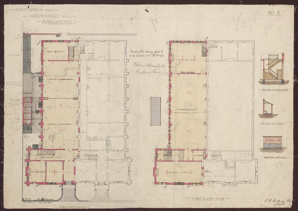 Additions to the Independent Hall, Russell St