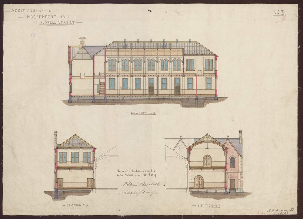 Additions to the Independent Hall, Russell St