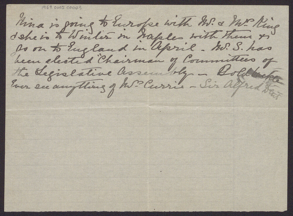 Letter from Blanche Due to her mother, Mrs J.M. Smith