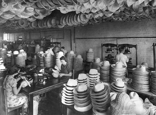 Helmet Covering and Hand Finishing Department, Sargood  Gardiner