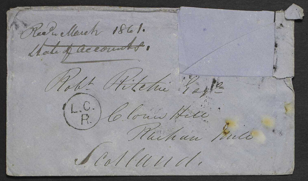 [Daniel Ritchie to Robert Ritchie in Cloverhill Scotland, 20 January 1861]