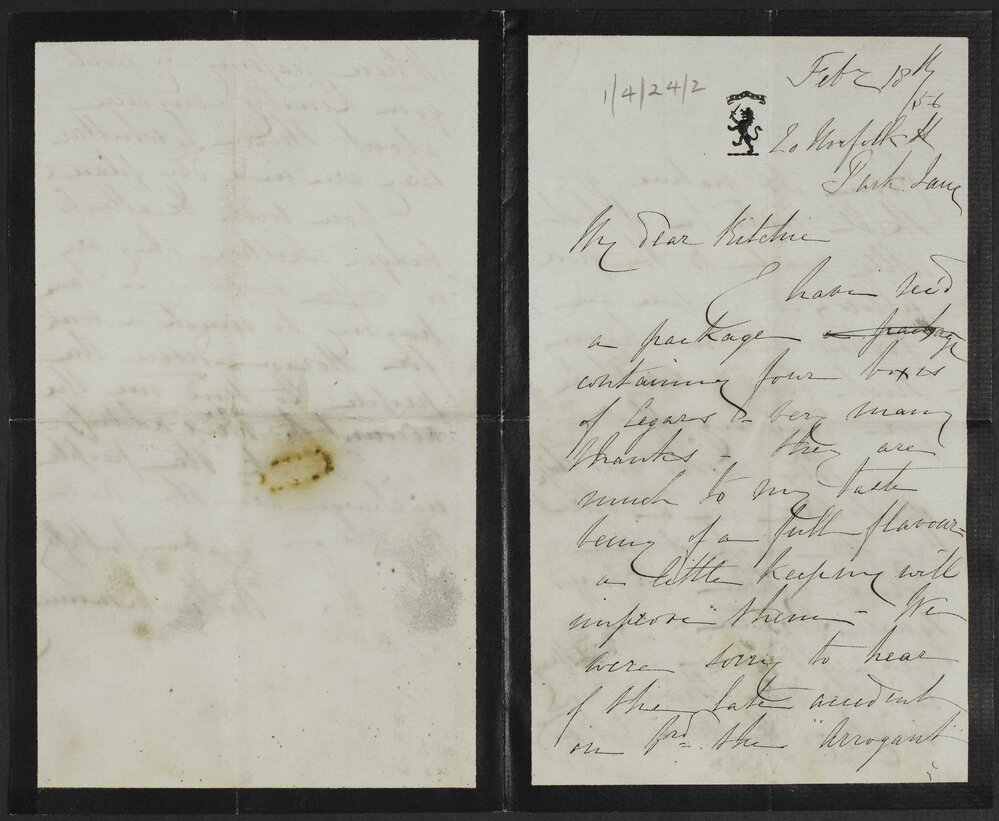 [From Arthur (?) to Daniel Ritchie, 18 February 1856]