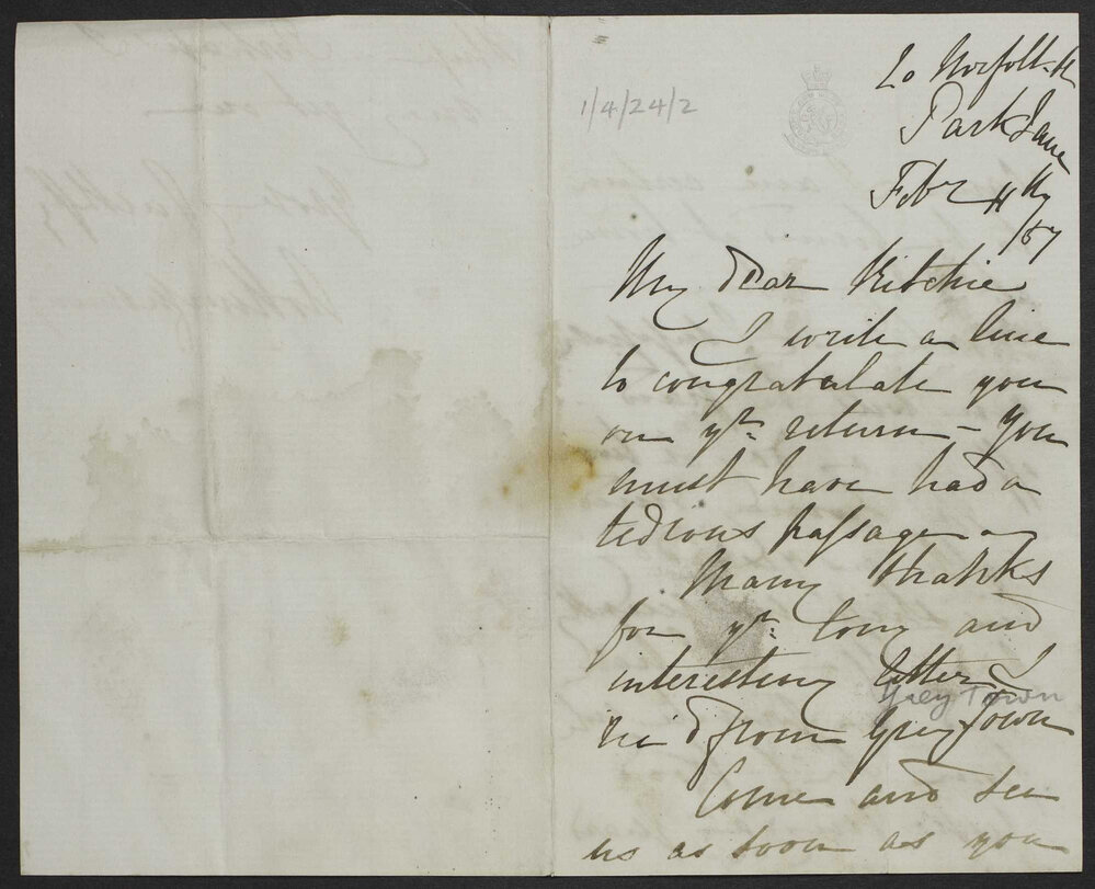 [From Arthur (?) to Daniel Ritchie, 11 February 1857]