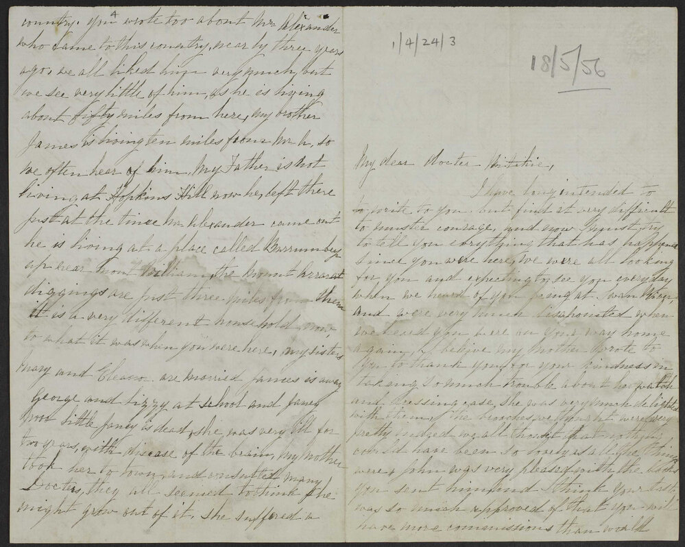 [From Frances Ritchie, 18 May 1856]