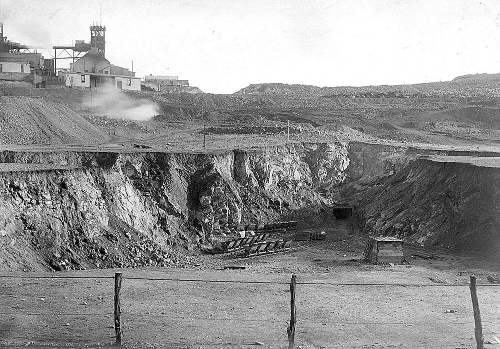 View of North Mullock Quarry at 112ft. level showing mouth of Mullock Tunnel leading to No.2 Mullock Pass.