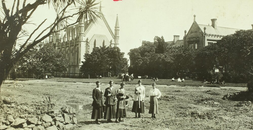 A scene of desolation: cleaning the lake, University of Melbourne