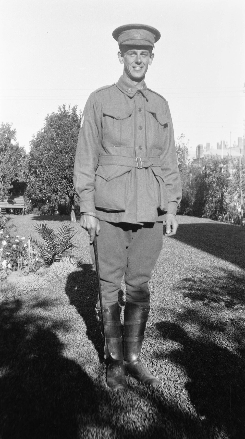 Portrait of a young man in military uniform at Glenmoore, Elsternwick