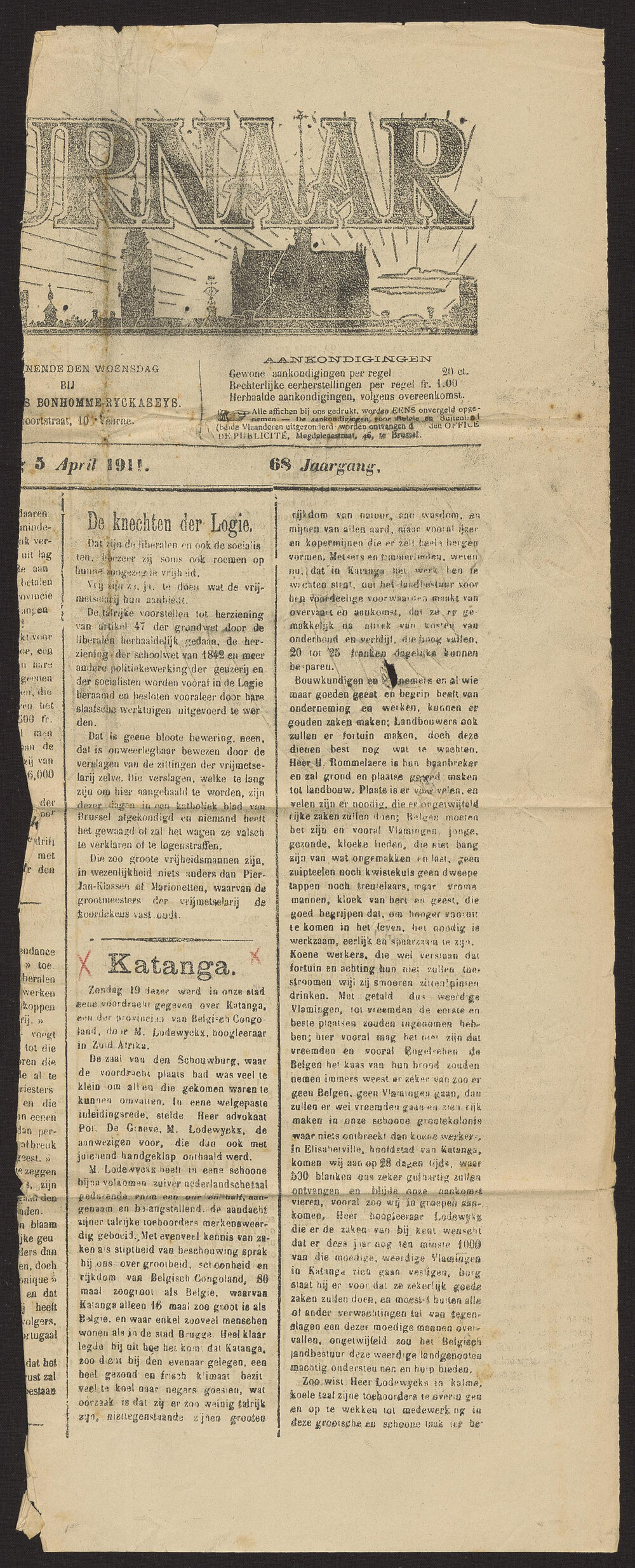 [Newscuttings about Katanga]