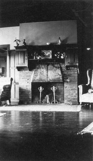 Fireplace at 'Fairyhills' ('Ballangeich'), 25 Riverside Road, Ivanhoe, Victoria, the home of Norman and May Macgeorge