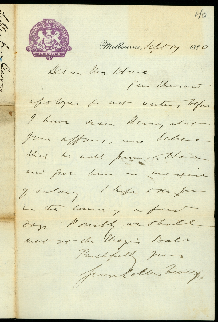 George Collins Levey to Francis Hare