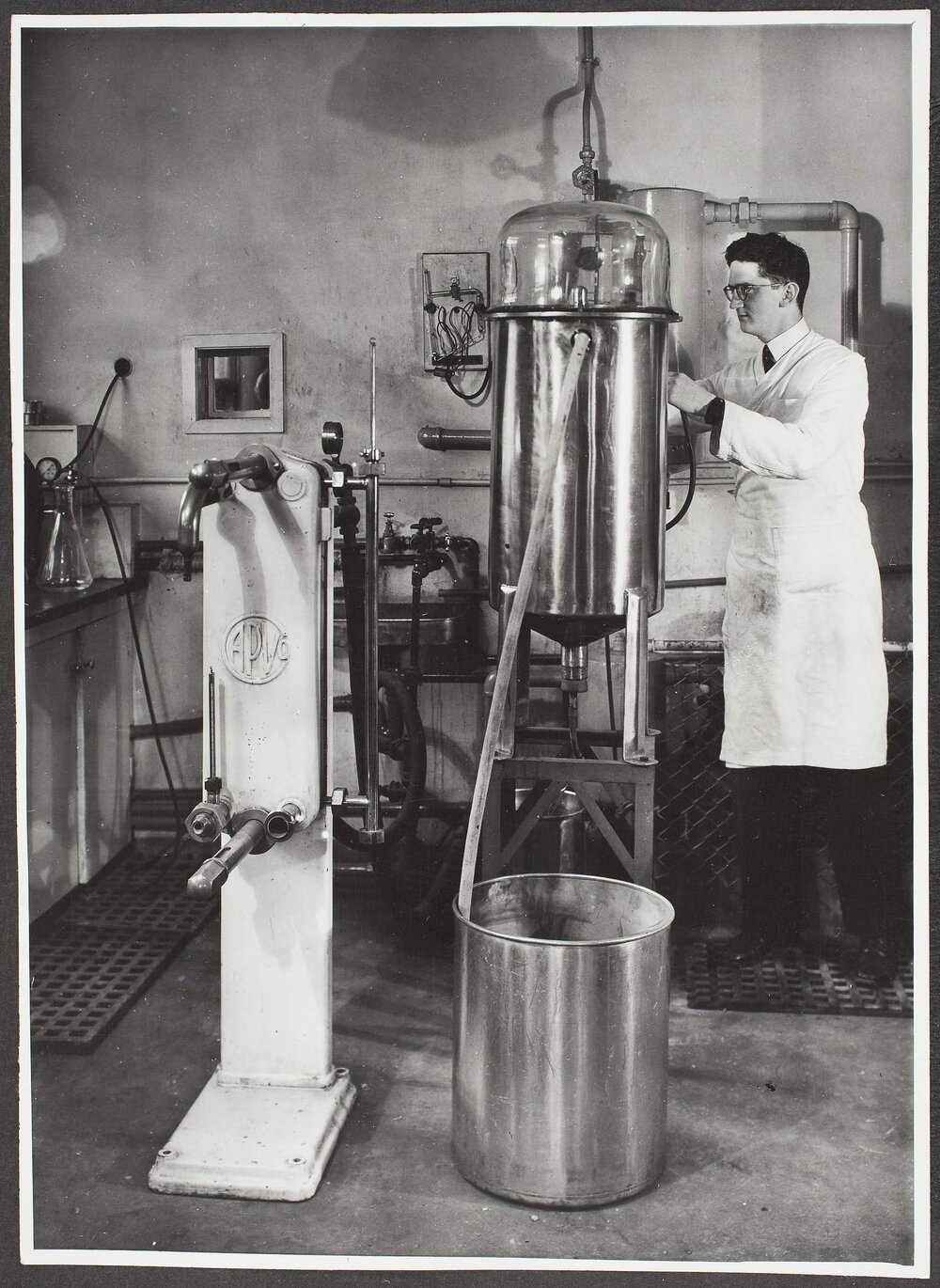 Two pieces of equipment used for processing citrus juices are shown.