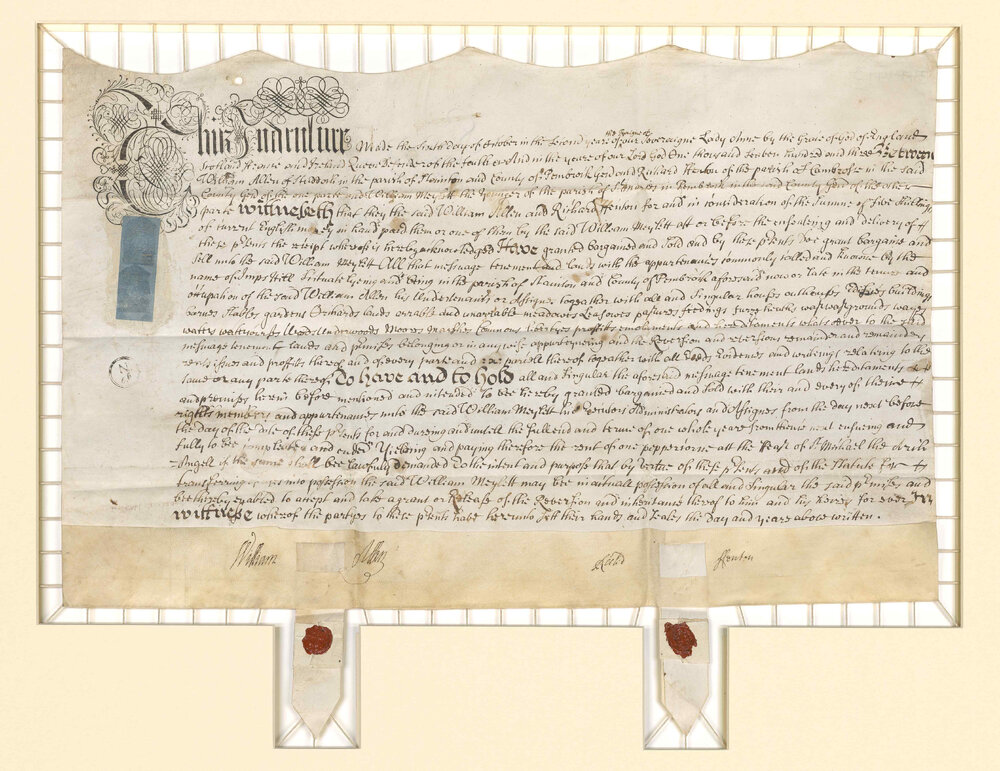 Indenture Mortgage between William Allen and Richard Ffenton on one part and William Meylett the younger on the other
