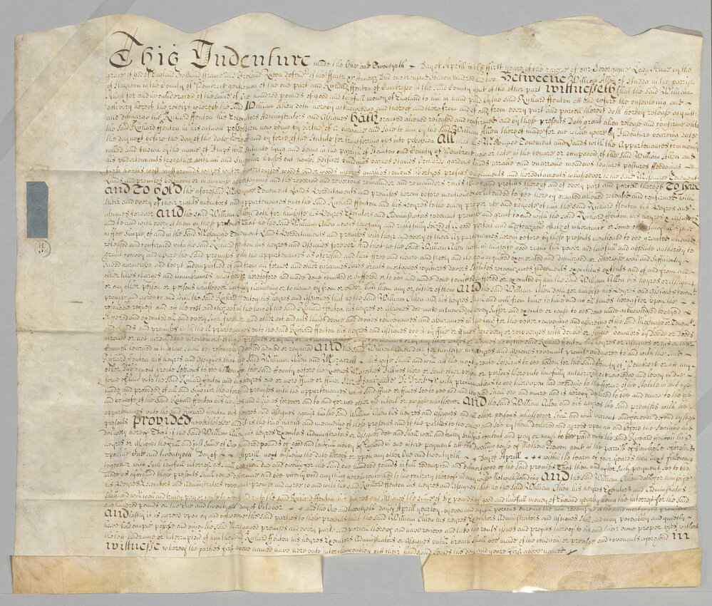 Indenture between William Allen, Parish of Staynton, County of Pembroke and Richard Ffenton, County of Pembroke [Wales]