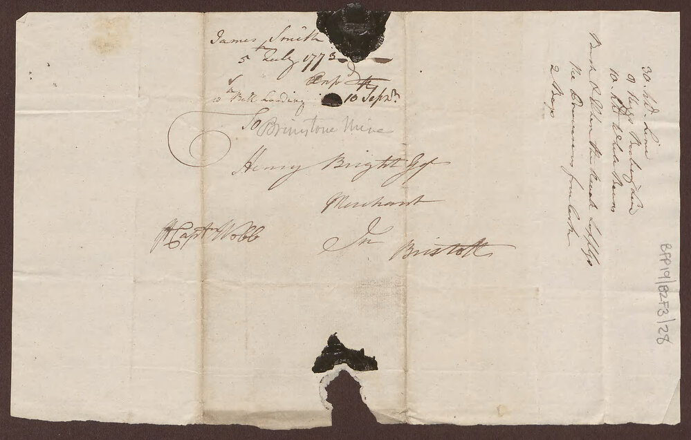 Invoice to Henry Bright, Bristol, from James Smith